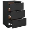 vidaXL Bedside Cabinet Set of 2 Black Engineered wood Medium