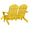 vidaXL Garden Chair Yellow Solid fir wood 2-seater, Standard size