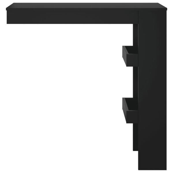vidaXL Wall Bar Table Black Engineered wood Medium Wall Bar Table