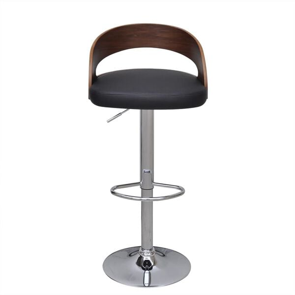 vidaXL Bar Stool Set of 2 Black, Brown