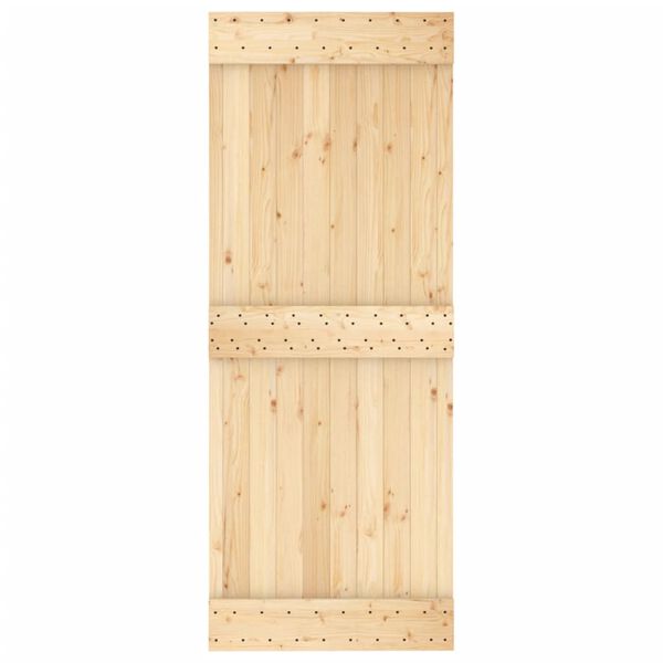 vidaXL Sliding Door with Hardware Set 31.5x82.7" Solid Wood Pine