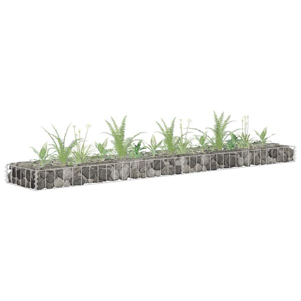 vidaXL Gabion Raised Bed Silver Galvanized steel Large