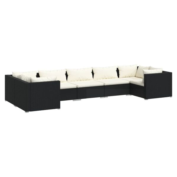 vidaXL Garden Lounge Set Black and Cream