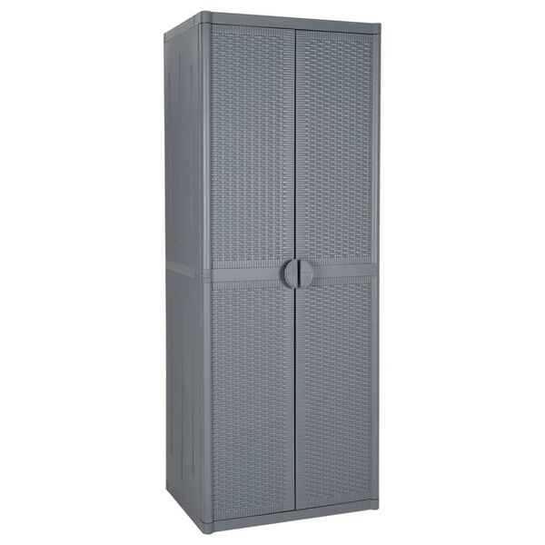 vidaXL Garden Storage Cabinet Gray Polypropylene Large