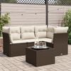 vidaXL Garden Sofa Set Brown and cream white