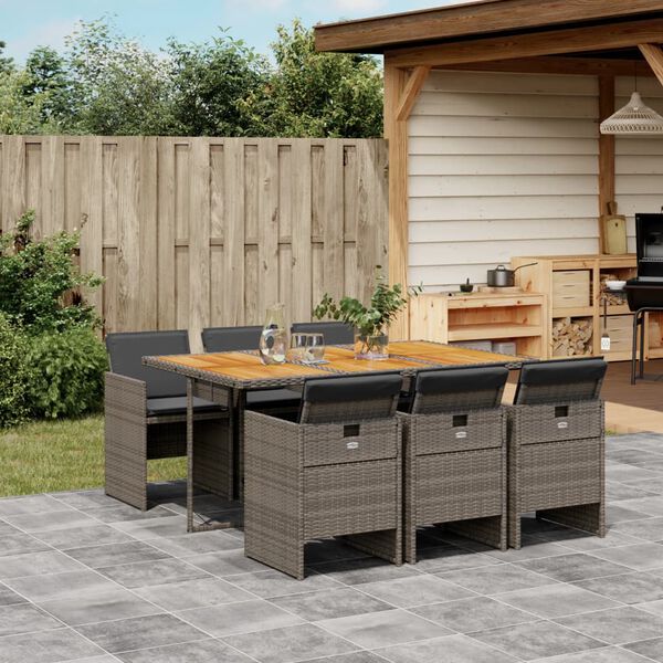 vidaXL Garden Dining Set Grey and Brown