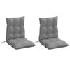 vidaXL Lowback Chair Cushion Set of 2 Grey Oxford fabric (100% polyester)