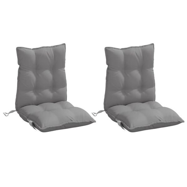 vidaXL Lowback Chair Cushion Set of 2 Grey Oxford fabric (100% polyester)