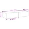 vidaXL Wall Shelf White Engineered Wood 39.4 in wide Wall Shelf