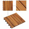 vidaxl 10 pcs Acacia Decking Tiles 11.8"x11.8" Vertical Pattern