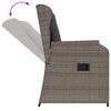 vidaXL Garden Lounge Set Grey Poly Rattan Medium Adjustable Armrests