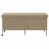 vidaXL Patio Storage Box with Wheels Beige 63.0x21.7x29.5" Poly Rattan