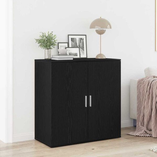 vidaXL Sideboard Black Oak 31.10 x 14.96 x 31.50 in Engineered Wood