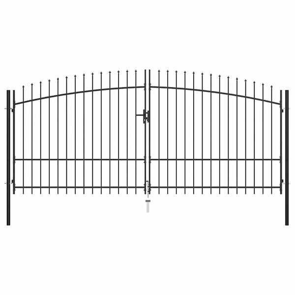 vidaXL Double Door Fence Gate with Spear Top 157.5"x88.6"