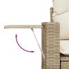 vidaXL Garden Sofa Set Beige PE rattan Large Adjustable Feet