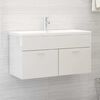 vidaXL Sink Cabinet With Basin High gloss white Engineered Wood