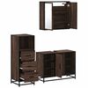 vidaXL Bathroom Furniture Set Brown oak Engineered wood, metal, glass