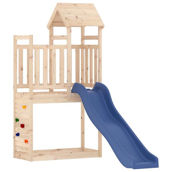vidaXL Outdoor Playset Natural wood and blue Solid pine Large Durable
