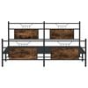 vidaXL Bed Frame Smoked oak Steel, Engineered wood Double Bed Frame