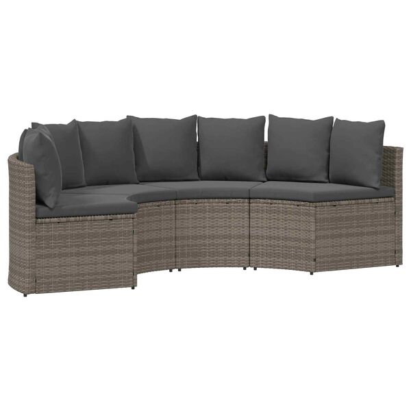 vidaXL 2 Piece Patio Sofa Set with Cushions Poly Rattan Gray