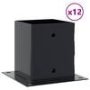 vidaXL Post Bases Square 12 pcs Anthracite 4.76x4.76" Powder-coated Steel
