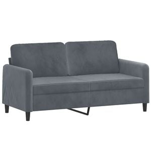 vidaXL 2-seater Sofa Dark grey Velvet (100% polyester), metal, textilene