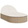 vidaXL Double Sun Lounger with Cushions Beige Poly Rattan