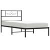 vidaXL Bed Frame Black Powder-Coated Steel Single Bed Frame