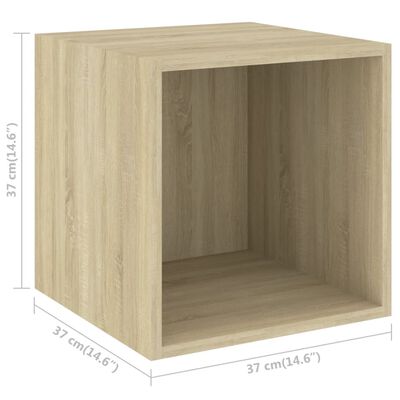 vidaXL Wall Cabinets 2 pcs Sonoma Oak 14.6"x14.6"x14.6" Chipboard