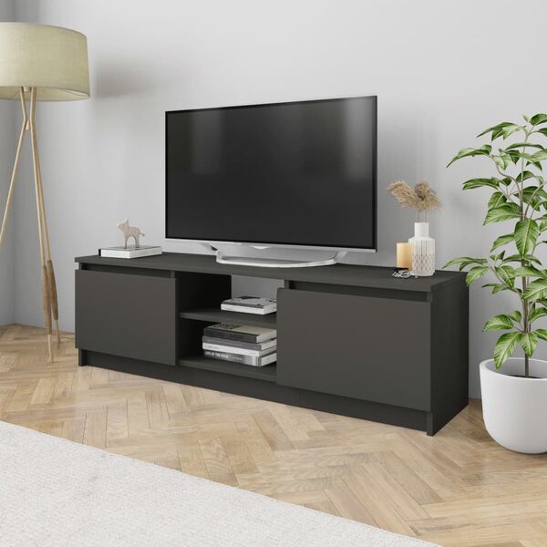 vidaXL TV Cabinet Grey Engineered wood, MDF Medium TV Cabinet