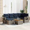 vidaXL 7 Piece Patio Sofa Set with Cushions Gray Poly Rattan