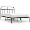 vidaXL Bed Frame Black Powder-Coated Steel 47.2x74.8 in Small Double