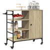 vidaXL Kitchen Trolley Sonoma Oak 34.4"x15.2"x33.3" Engineered Wood