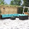 vidaXL Garden Lounge Set Black, Water Blue