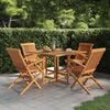 vidaXL Outdoor Dining Set Teak Solid teak wood Medium Foldable
