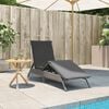 vidaXL Sun Lounger Grey PE rattan, powder-coated steel Large