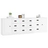 vidaXL Sideboard Set of 3 High gloss white Engineered wood Medium