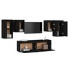 vidaXL TV Cabinet Set of 2 Black Solid pine wood Multiple sizes