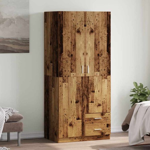 vidaXL Wardrobe Old Wood Engineered Wood 31.5 x 20.5 x 70.9 in Wardrobe
