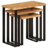 vidaXL Nesting Table Natural wood and black