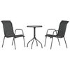 vidaXL Garden Dining Set Black, Anthracite Steel, Textilene, Glass