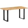 vidaXL Dining Table Multicolor Solid reclaimed wood, powder-coated steel