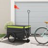 vidaXL Bike Trailer Black and Green 99.2 lb Iron