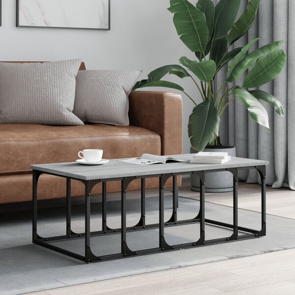 vidaXL Coffee Table Grey sonoma Engineered wood, metal