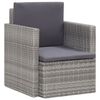 vidaXL Patio Armchair Grey and dark grey PE rattan, steel, polyester