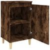 vidaXL Nightstand Smoked oak Engineered wood, solid eucalyptus wood Small