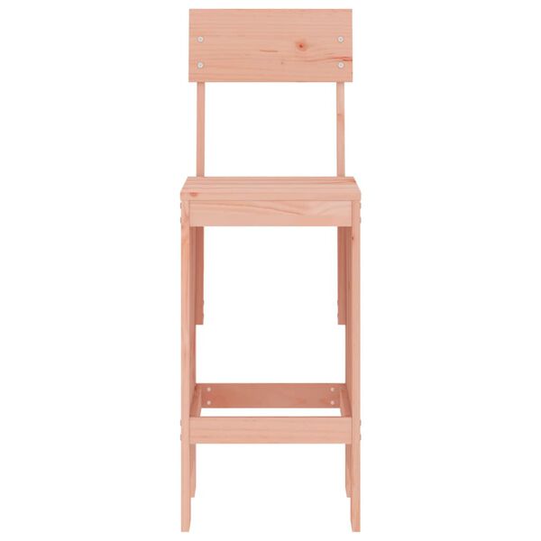 vidaXL Bar Stool Set of 2 Natural Wood Solid Douglas Fir Wood Standard