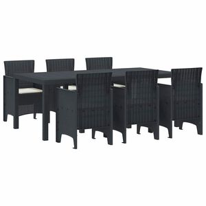 vidaXL Garden Dining Set 7 pcs Anthracite Polt rattan