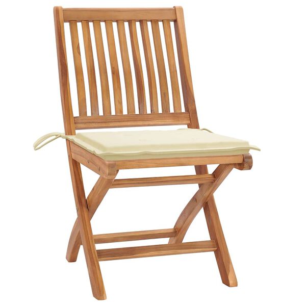 vidaXL Garden Chair Set of 2 Natural Teak Solid teak wood Medium