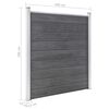 vidaXL WPC Fence Set 1 Square + 1 Slanted 107.5"x73.2" Gray